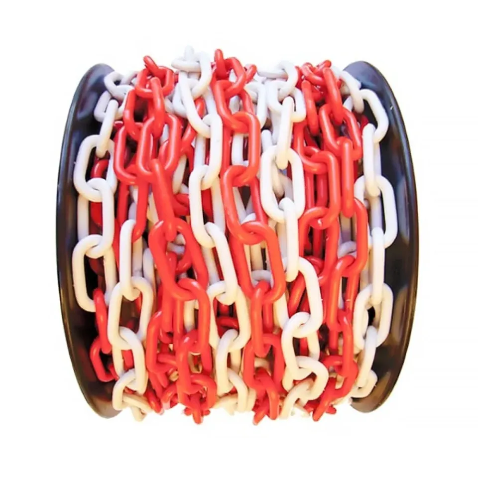 Plastik Zincir Kırmızı Beyaz Plastik Otopark Zinciri Plastik Trafik Zinciri 8mm