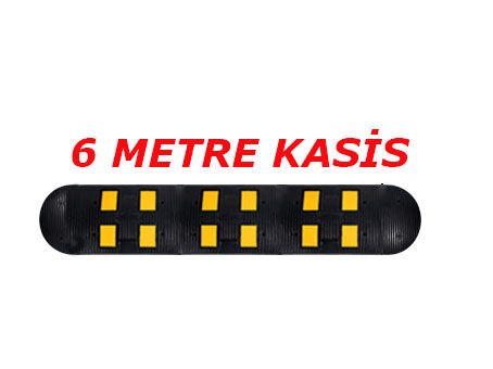 Trafik Kasisleri Kauçuk Şaseli Kasis Kauçuk Yol Kasisi Hız Kesici Tümsek 6 Metre (50x40 cm)