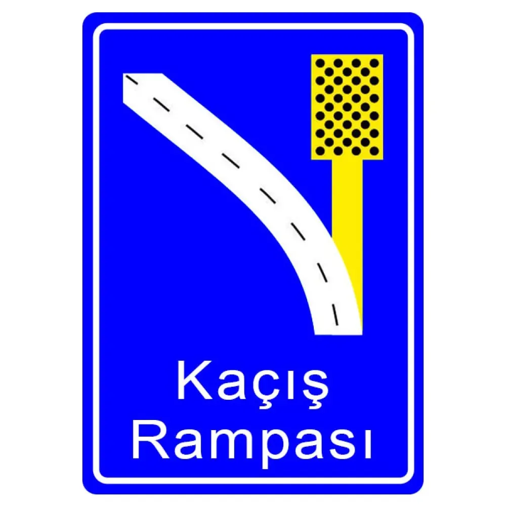 Kaçış Rampası Sol Trafik Bilgi İşareti Tabelası Levhası Anlamı Fiyatı