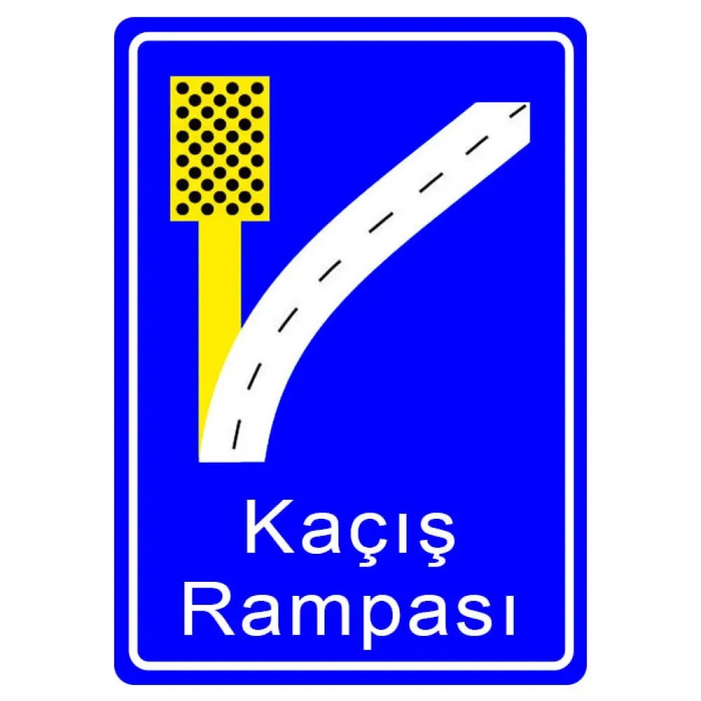 Kaçış Rampası Sağ Trafik Bilgi İşareti Tabelası Levhası Anlamı Fiyatı