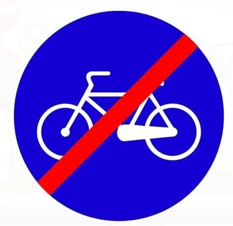 Mecburi Bisiklet Yolu Sonu Levhası Bisiklet Yolu Tabelası İşareti TT-38b