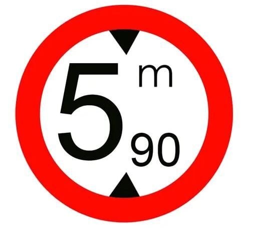 Yüksekliği Metreden Fazla Olan Araç Giremez İşareti Trafik Levhası TT-21m