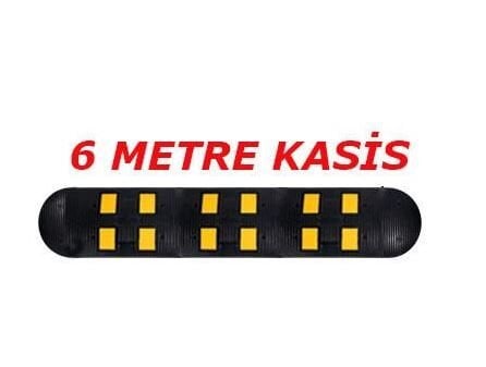 Trafik Kasisleri Kauçuk Şaseli Kasis Kauçuk Yol Kasisi Hız Kesici Tümsek 6 Metre (50x40 cm)