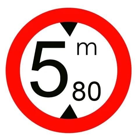 Yüksekliği Metreden Fazla Olan Araç Giremez Tabelası Trafik İşareti TT-21n