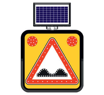 Yol Bakım Onarım Levhası Güneş Enerjili Soldan Gidiniz Trafik Levhası