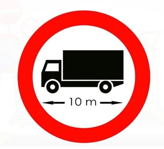 Uzunluğu Metreden Fazla Olan Taşıt Giremez Levhası Trafik İşareti TT-22