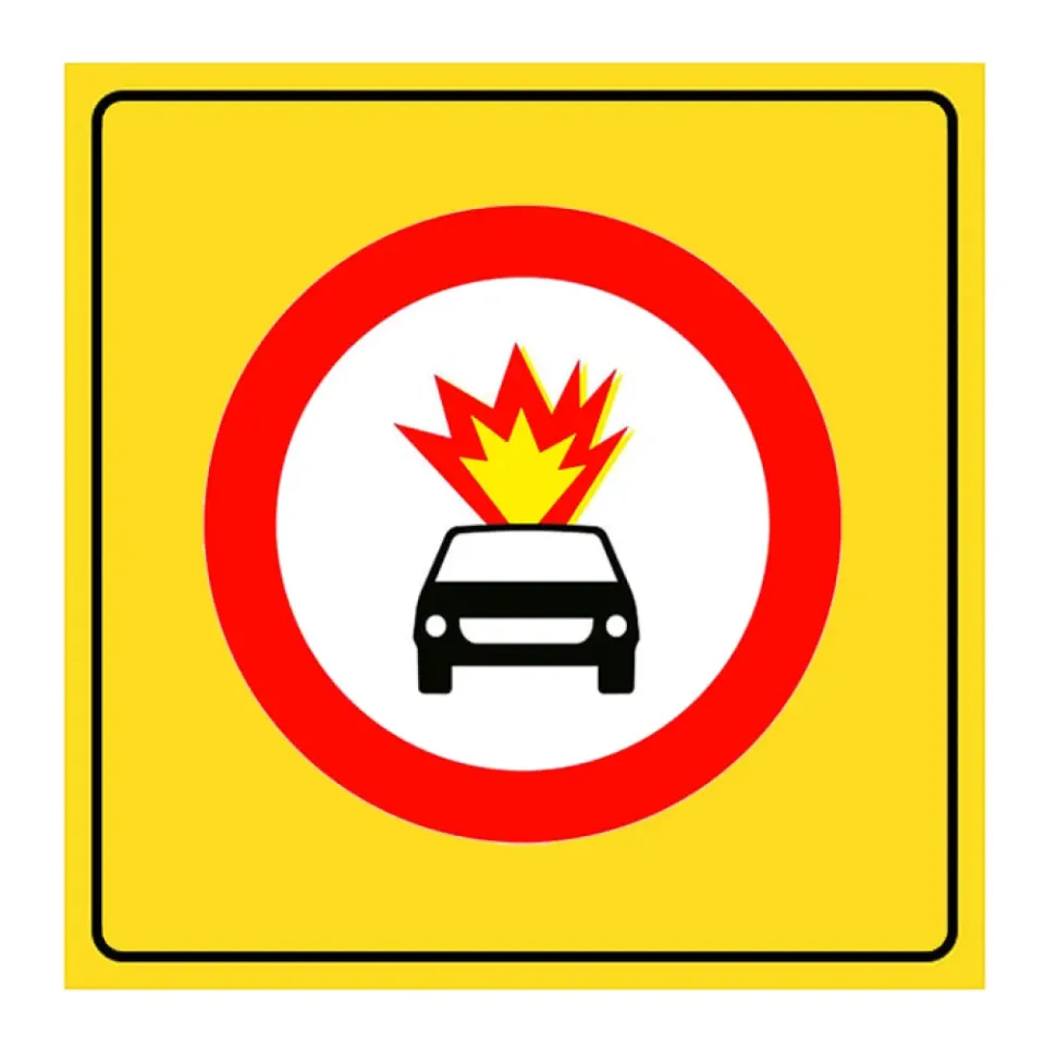 Patlayıcı Madde Taşıyan Araçlar Giremez Tabelası Fiyatı Levhası TT-16a