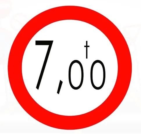 Yüklü Ağırlığı Tondan Fazla Olan Taşıt Giremez Levhası Trafik İşareti TT-24