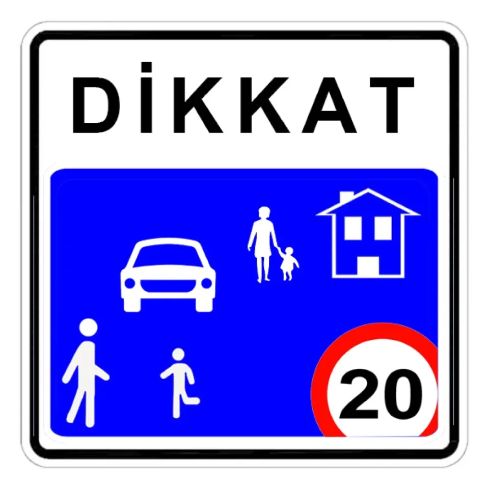 Dikkat Yaya Öncelikli Yol İşareti Trafik Bilgi İşareti Levhası Tabelası Anlamı