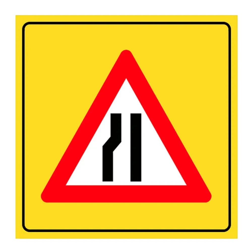 Soldan Daralan Kaplama Yol Levhası İşareti Bakım Trafik Tabelası YB-3