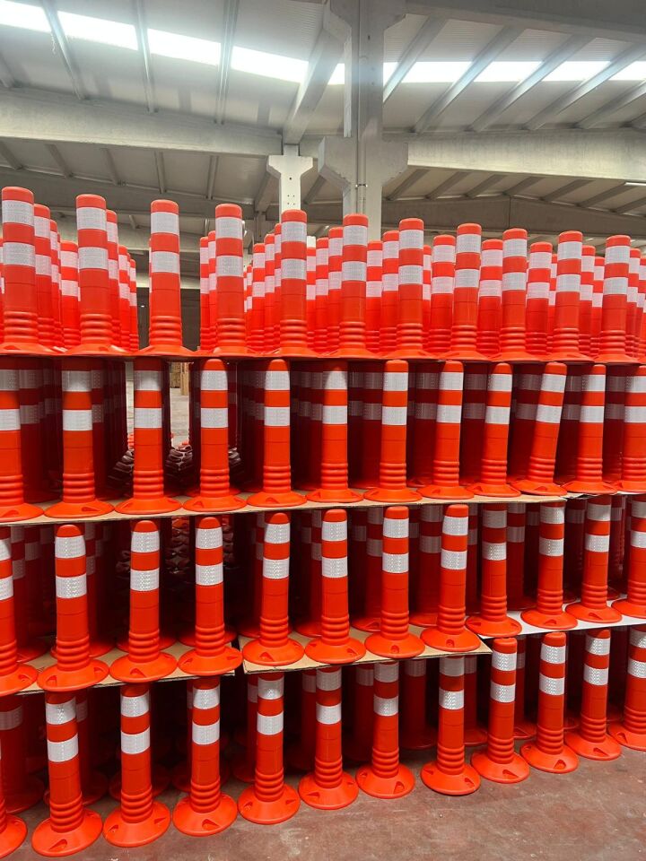 En Ucuz Delinatör Plastik Otopark Trafik Delinatörü TPE  Şerit Ayırıcı 73 cm  (Turuncu) Ekonomik