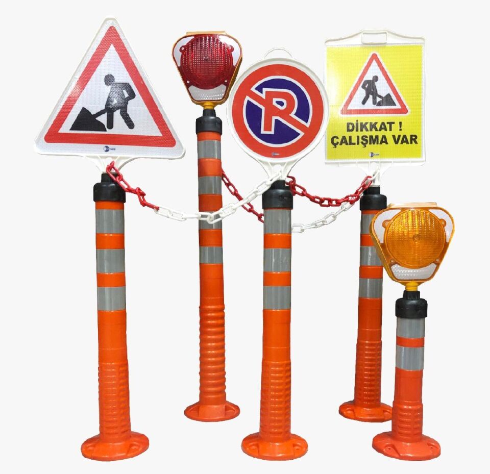 En Ucuz Delinatör Plastik Otopark Trafik Delinatörü TPE  Şerit Ayırıcı 73 cm  (Turuncu) Ekonomik