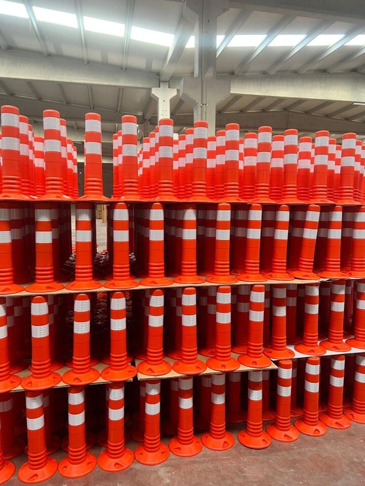 Tabansız Delinatör En Ucuz Delinatör Plastik Otopark Trafik Esnek Delinatör TPE  Şerit Ayırıcı 45 cm  (Turuncu) Ekonomik