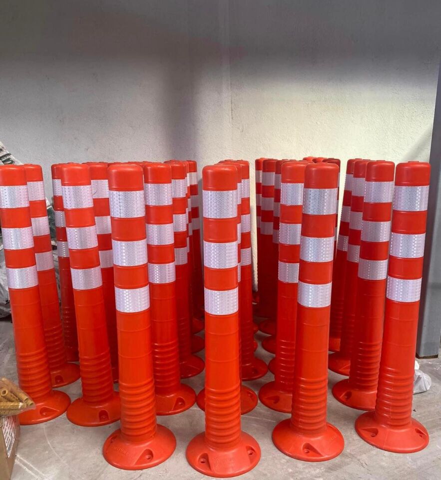 Tabansız Delinatör En Ucuz Delinatör Plastik Otopark Trafik Esnek Delinatör TPE  Şerit Ayırıcı 45 cm  (Turuncu) Ekonomik