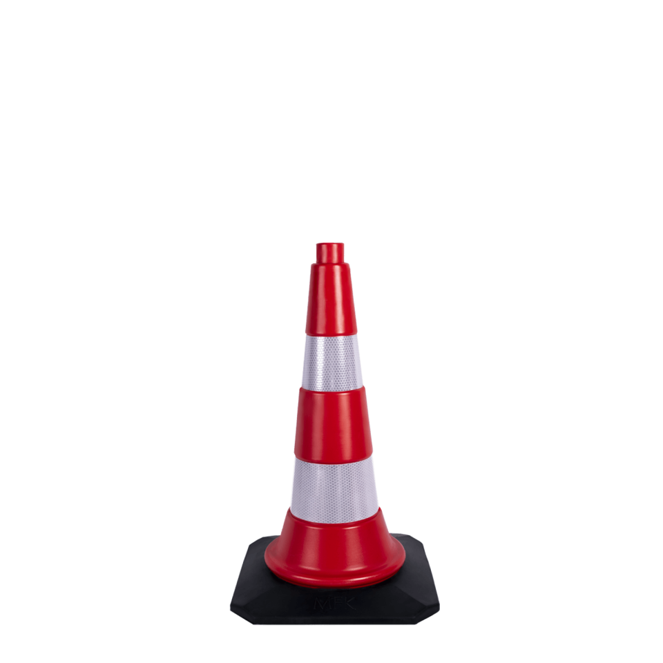 Kauçuk Tabanlı Duba Plastik Trafik Konisi Huni Yol Otopark Dubası 50 cm Ankara