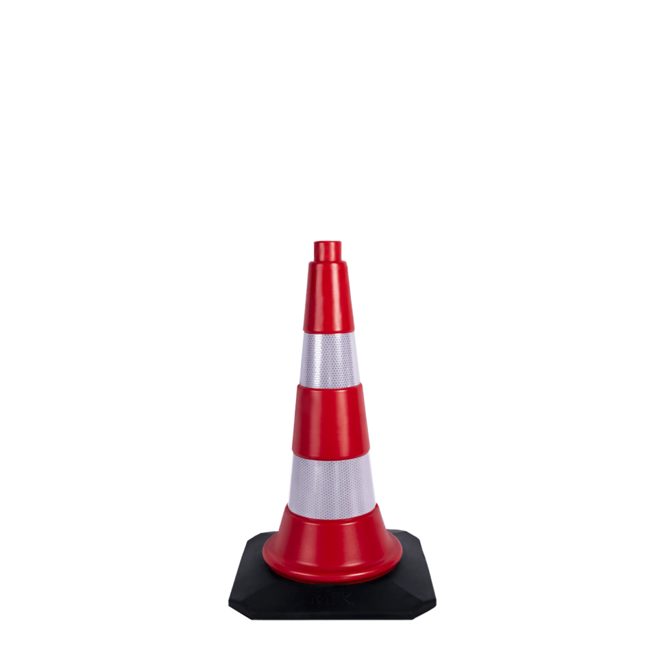 Kauçuk Tabanlı Duba Plastik Trafik Konisi Huni Yol Otopark Dubası 50 cm Ankara