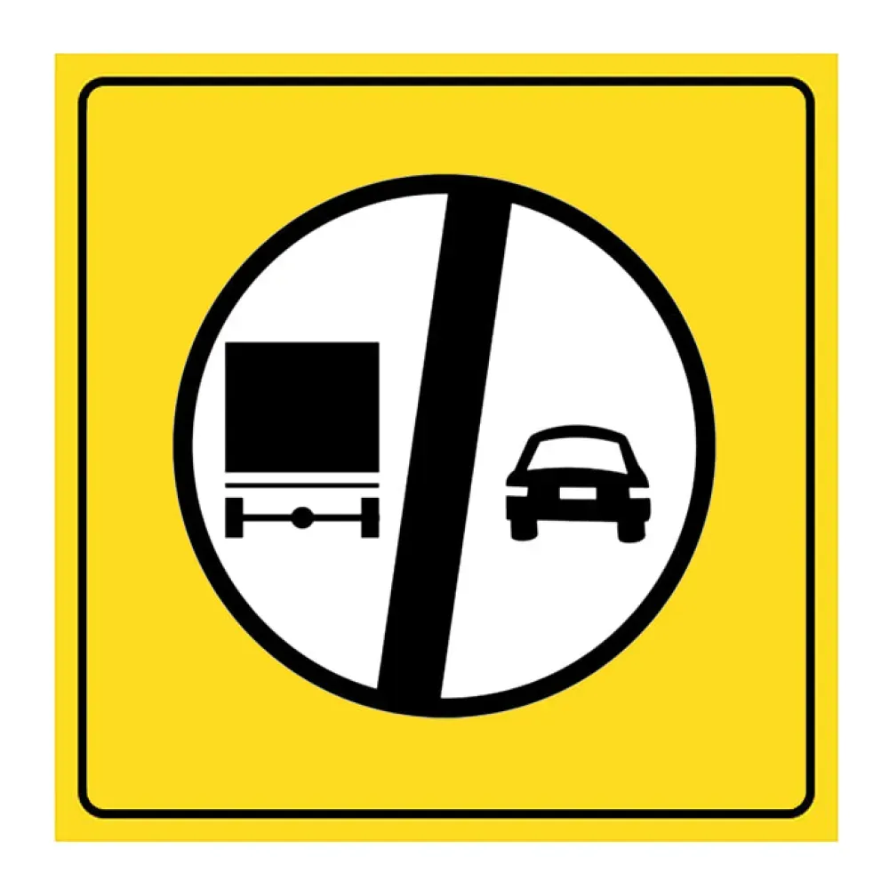 Kamyonlar İçin Geçme Yasağı Sonu Levhası Onarım Trafik İşareti TT-34b