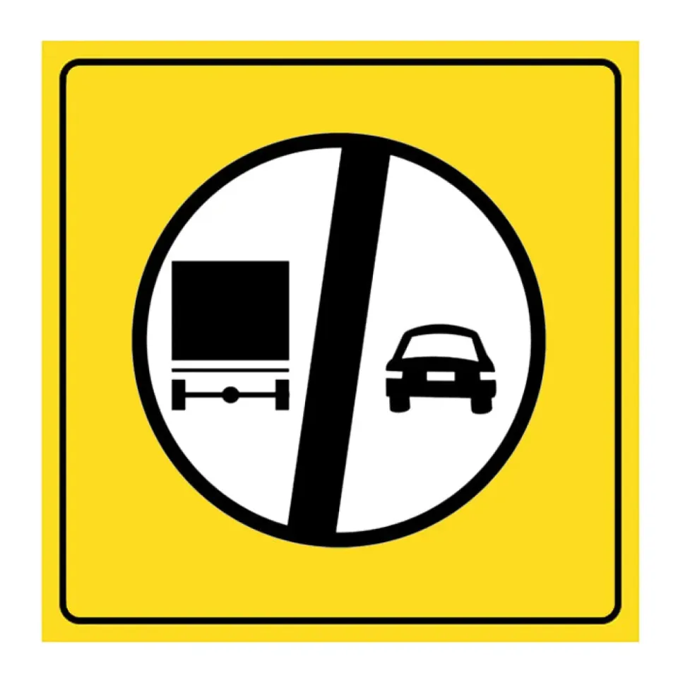 Kamyonlar İçin Geçme Yasağı Sonu Levhası Onarım Trafik İşareti TT-34b