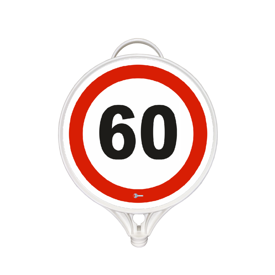 Azami Hız 60 km Tabelası Hız Sınırlaması Plastik Trafik Levhası İşareti (Tek Taraflı)
