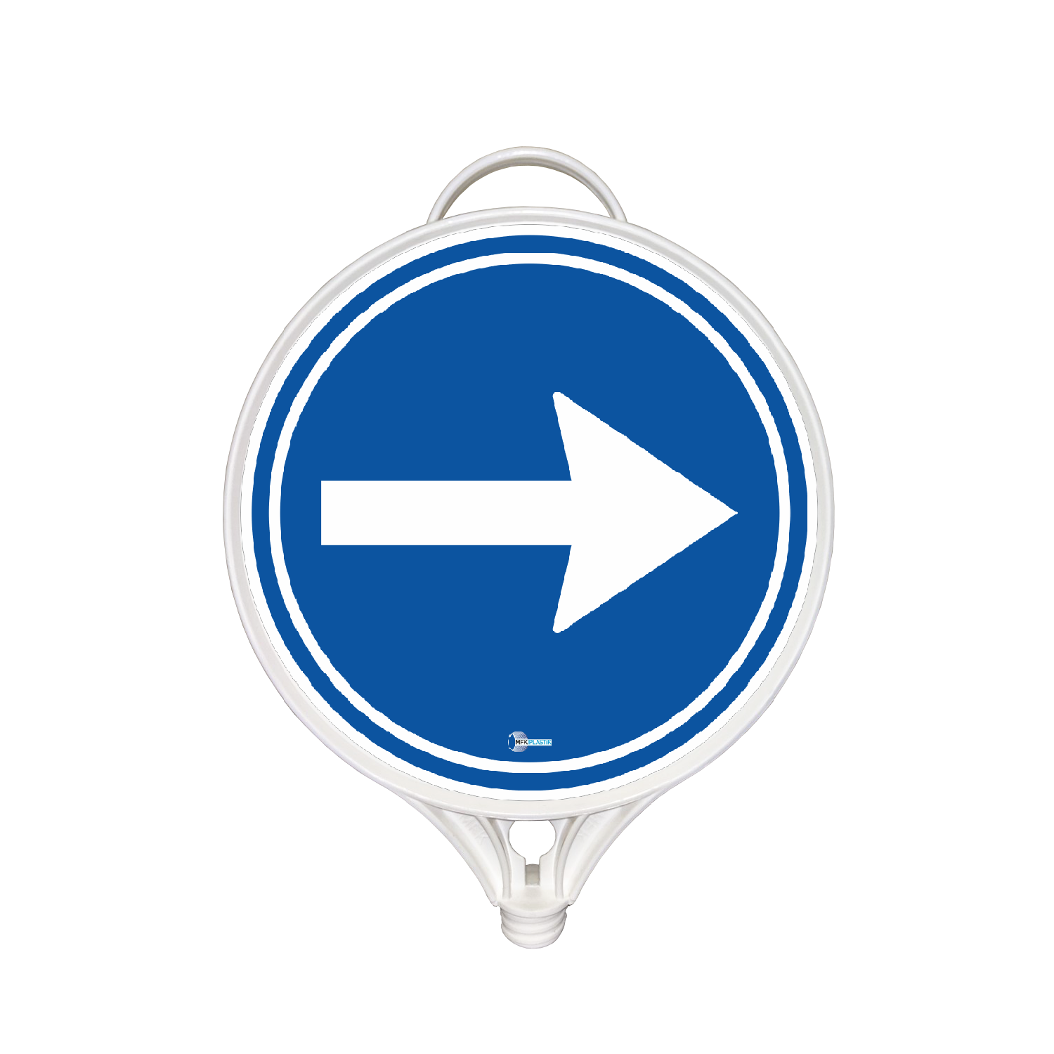 Trafik İşaretleri Sağa Mecburi Yön Plastik Uyarı Tabelası Trafik Levhası(Çift Taraflı)