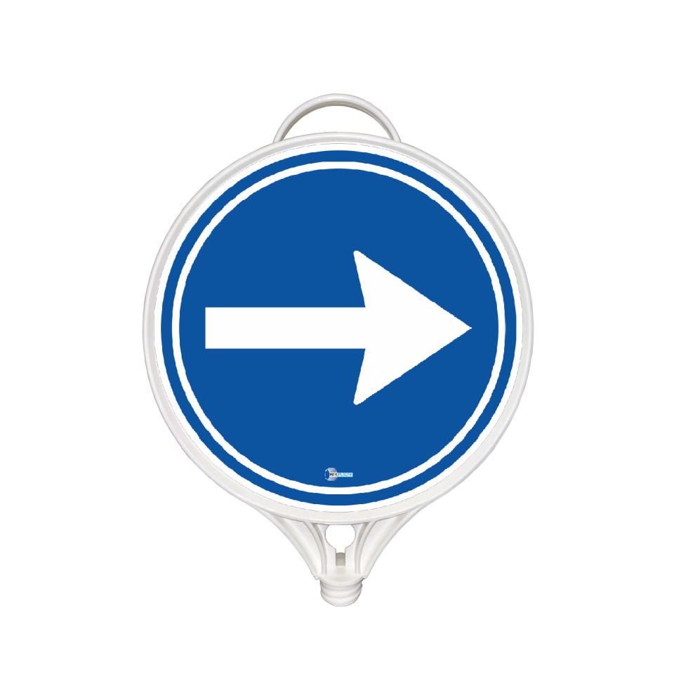 Trafik İşaretleri Sağa Mecburi Yön Plastik Uyarı Tabelası Trafik Levhası(Çift Taraflı)