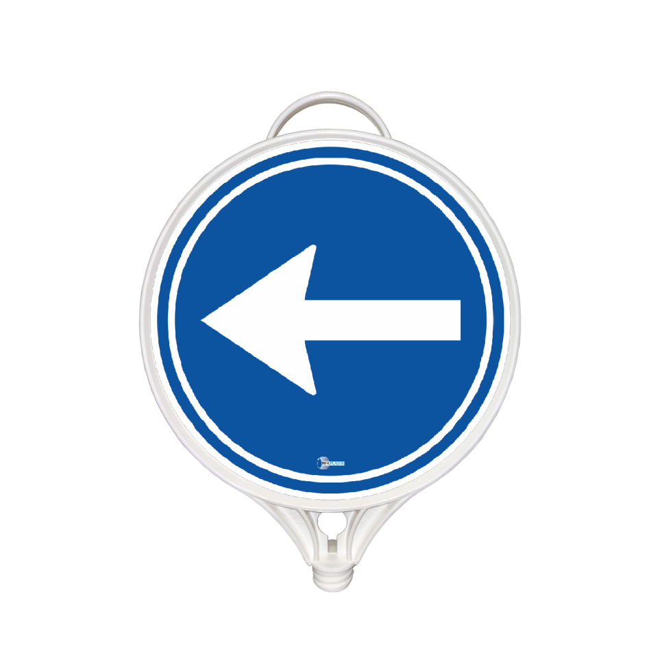 Trafik İşaretleri Sola Mecburi Yön Plastik Uyarı Tabelası Trafik Levhası(Çift Taraflı)