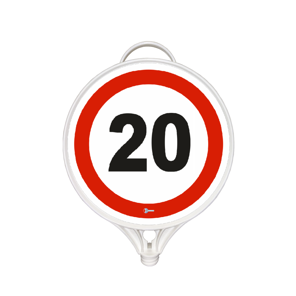 Azami Hız 20 Hız Sınırlaması 20 km Levhası Plastik Trafik Tabelası İşareti( Tek Taraflı)