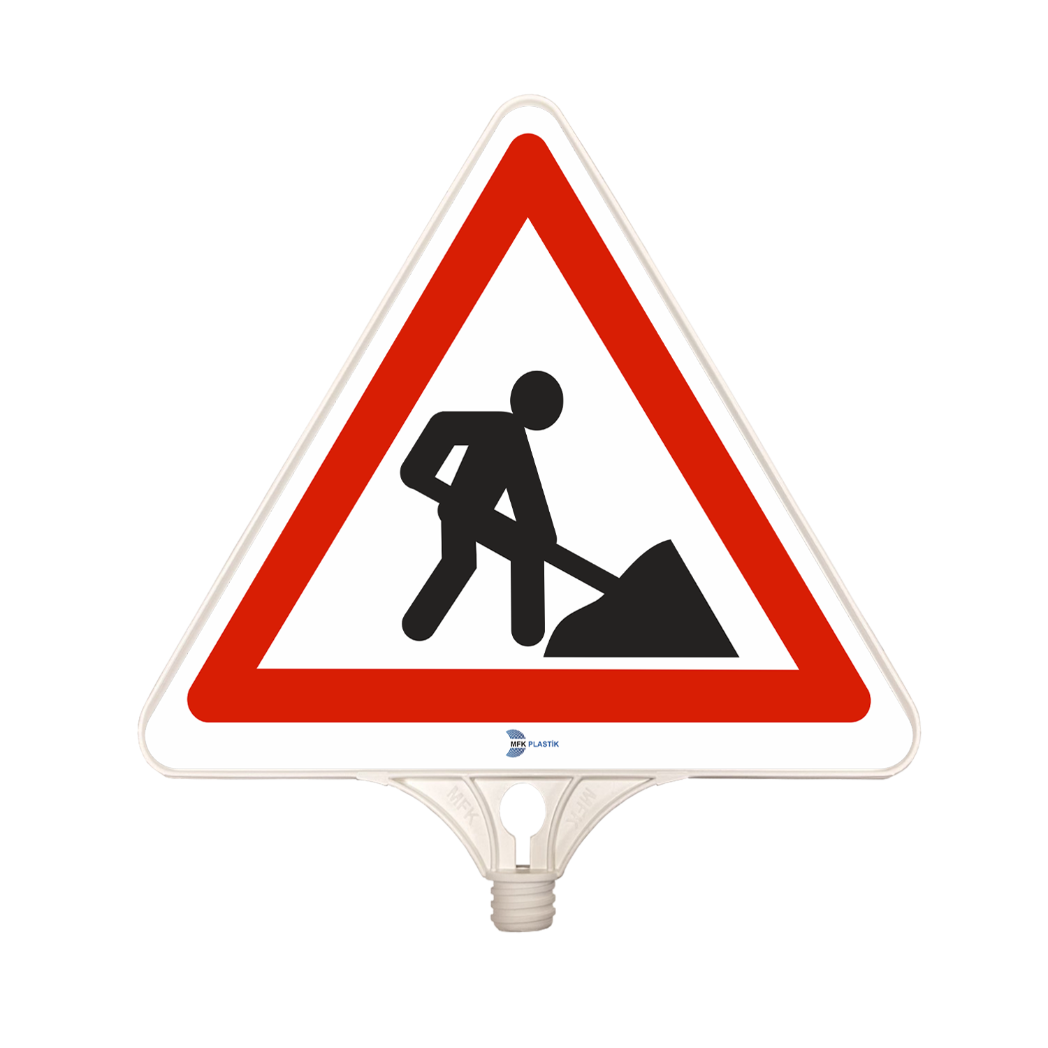 Çalışma Var Tabelası Uyarı İşareti Üçgen Dikkat Çalışma Plastik Levhası (Çift Taraflı)