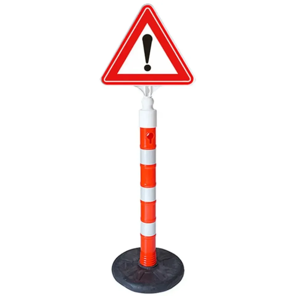 Dikkat İki Yönlü Trafik Levhası Anlamı İşareti Üçgen Dikkat Plastik Trafik Uyarı Tabelası (Çift Taraflı)