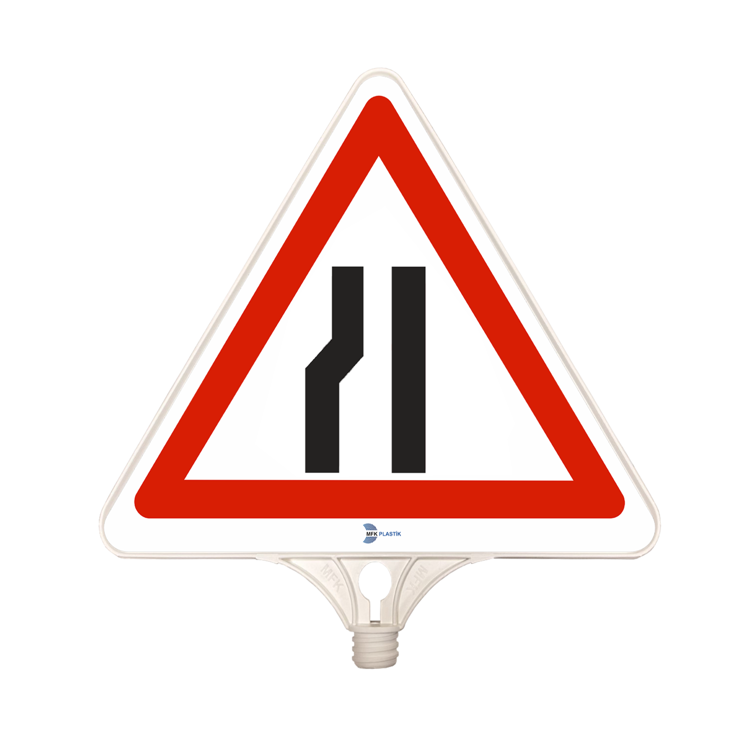 Soldan Daralan Yol Plastik Üçgen Trafik Levhası Tabelası İşareti Fiyatı (Tek Taraflı)