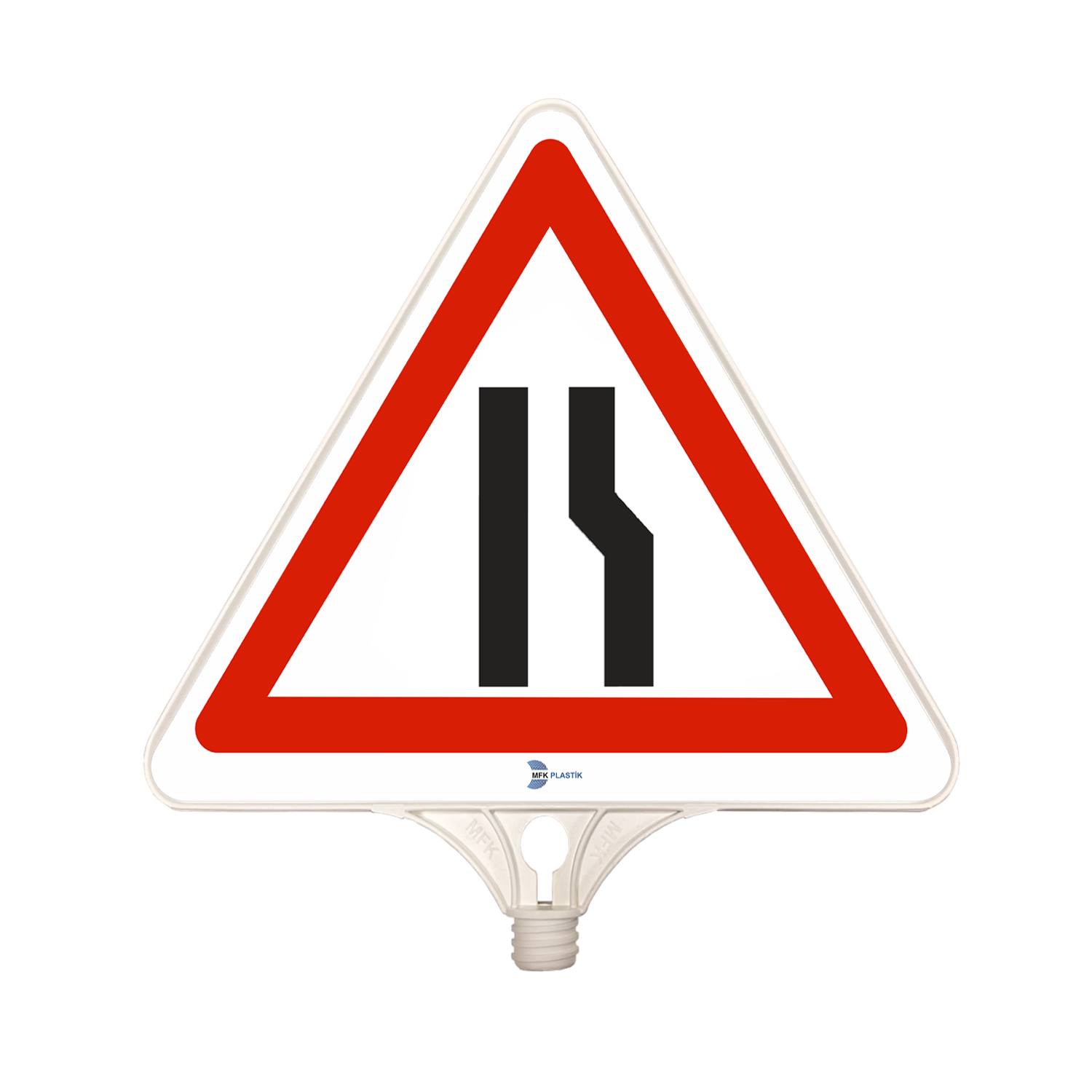 Sağdan Daralan Yol Plastik Üçgen Trafik Levhası Tabelası İşareti Fiyatı (Tek Taraflı)