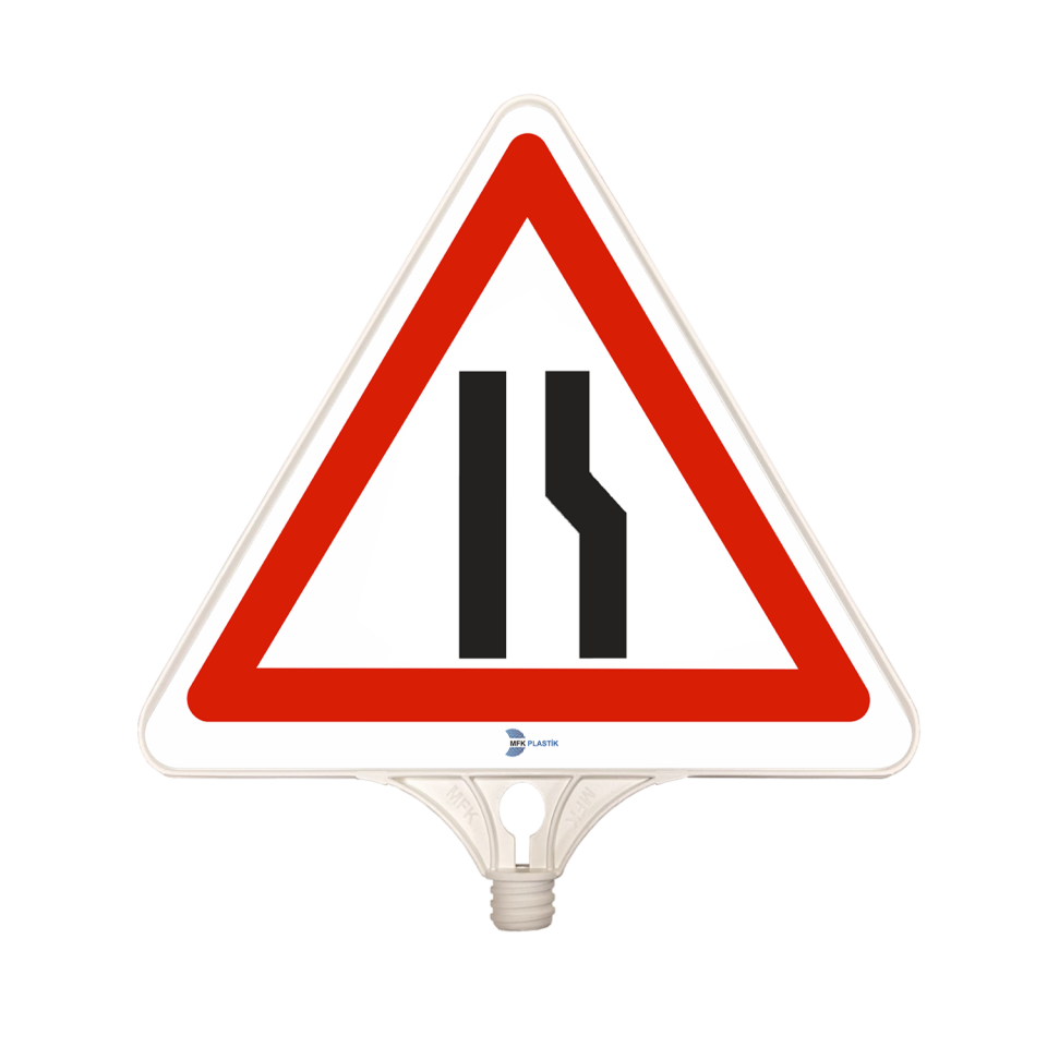 Sağdan Daralan Yol Plastik Üçgen Trafik Levhası Tabelası İşareti Fiyatı (Tek Taraflı)