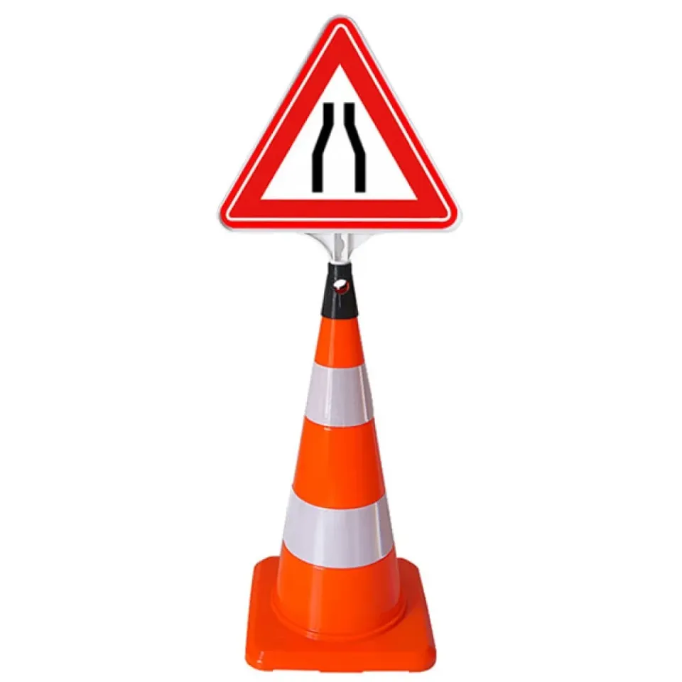 Her İki Taraftan Daralan Kaplama Tabelası Üçgen Plastik Levhası İşareti (Tek Taraflı)