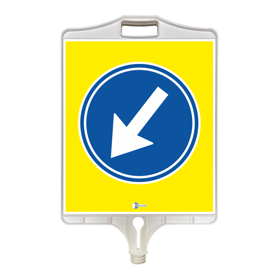 Soldan Gidiniz Trafik Levhası Dikdörtgen Plastik Uyarı Trafik Tabelası Fiyat (Tek Taraflı)