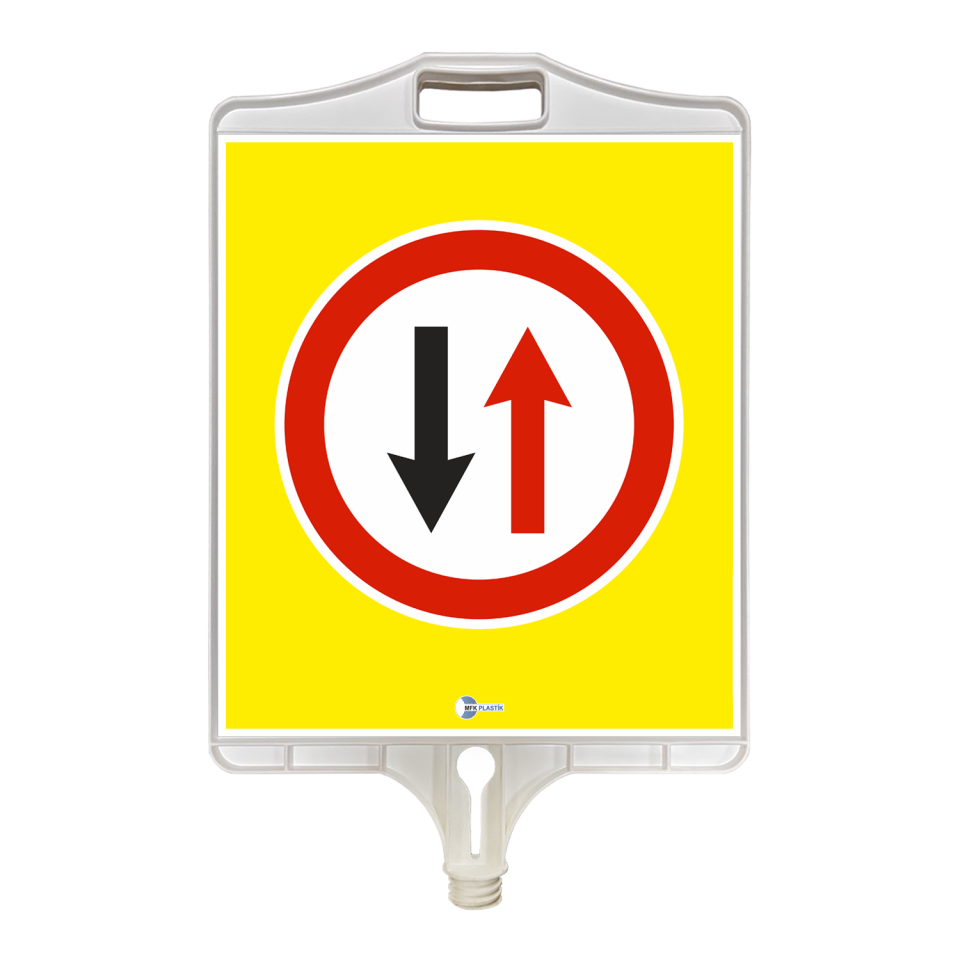 İki Yönlü Trafik Levhası Anlamı Dikdörtgen Plastik Uyarı Trafik Levhası (Çift Taraflı)