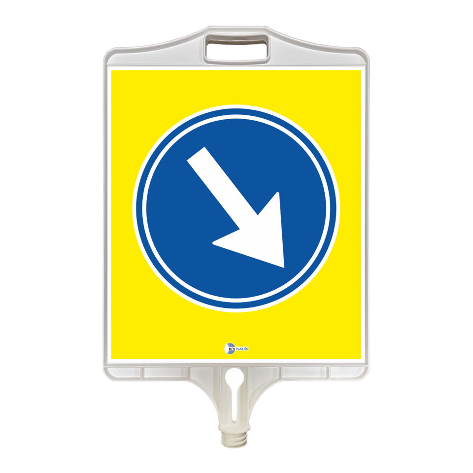 Sağdan Gidiniz Trafik Levhası Dikdörtgen Plastik Uyarı Trafik Tabelası Fiyat (Tek Taraflı)