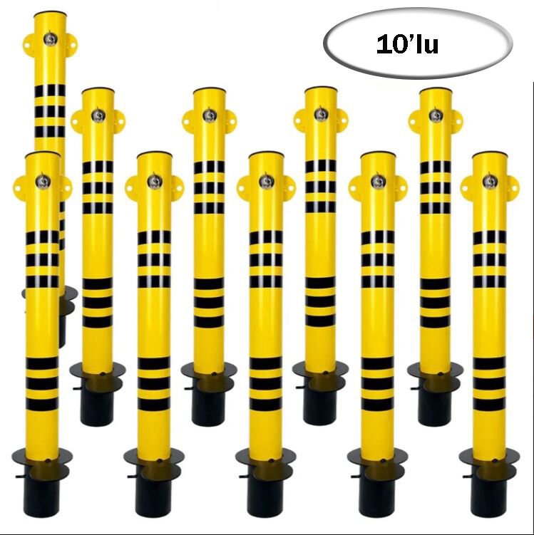 Otopark Giriş Bariyeri Fiyat Kilitli Oto Park Direği Ankrajlı Otopark Demiri 70 cm 70mm (10 ADET)