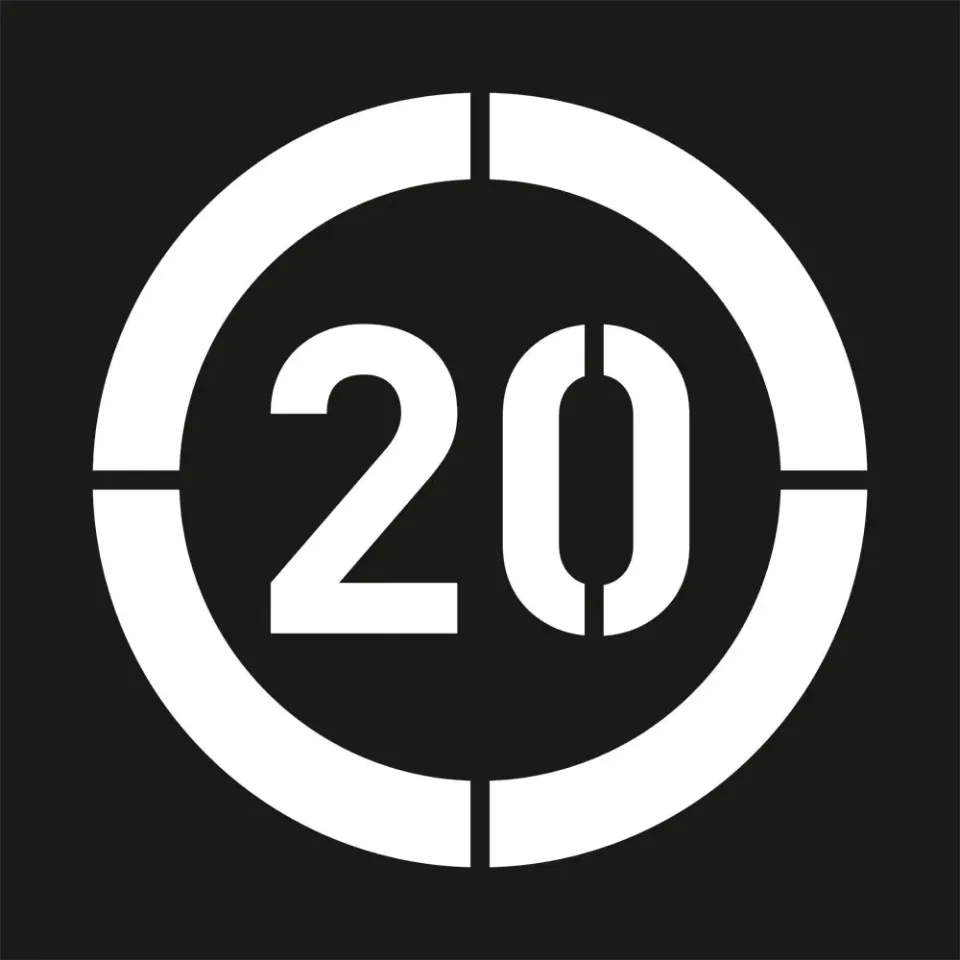 Otopark Boya Şablonu Alüminyum Azami Hız Sınırı 20 km Yer Sembolü 60x60 cm / 100x100 cm