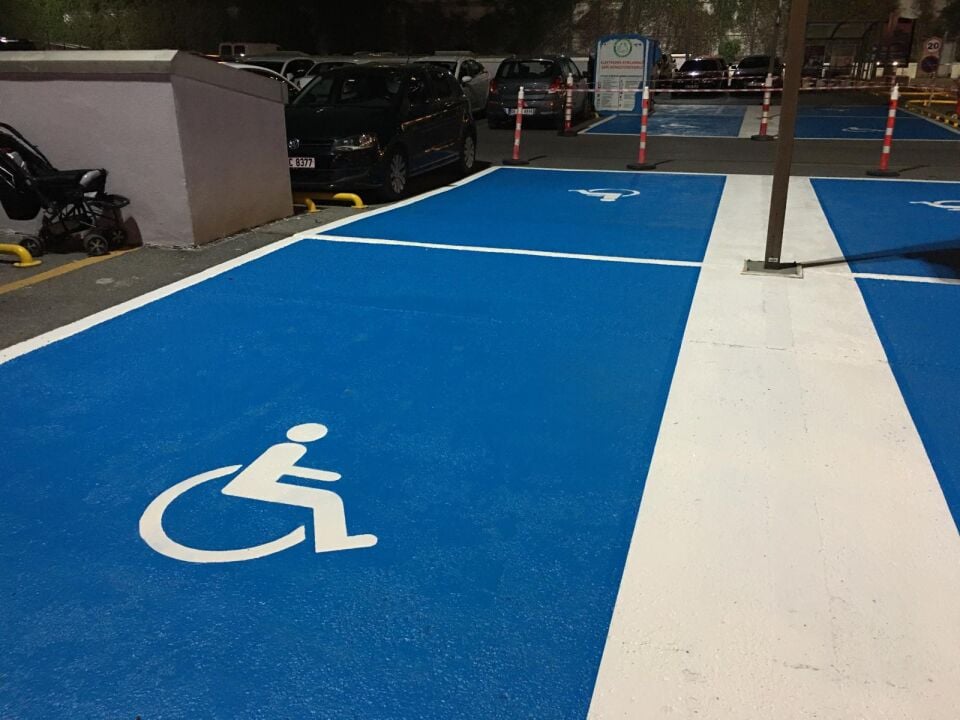 Engelli Park Yeri Şablonu Otopark Boyama Şablonu Engelli Yeri Sembolü 50x50 cm / 100x100 cm