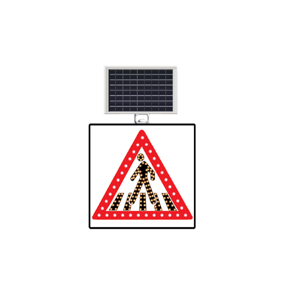 Okul Geçidi Levhası Anlamı Güneş Enerjili Ledli Bilgilendirme Levhası