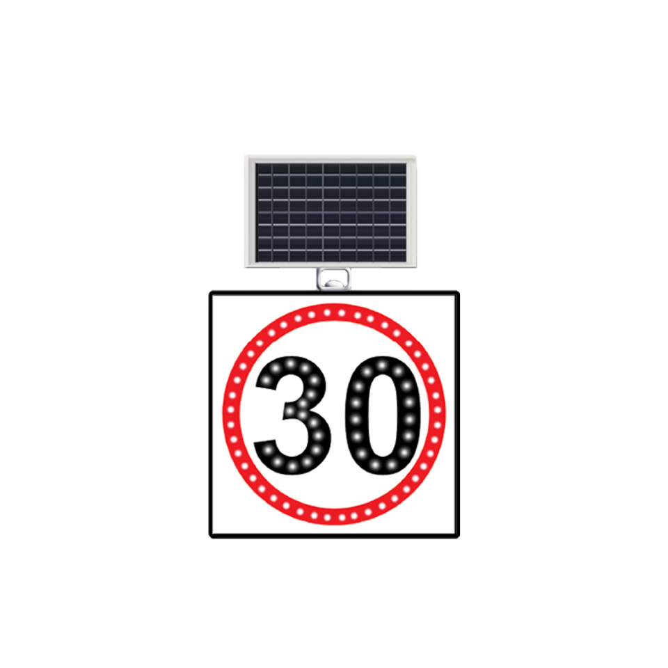 30 km Hız Sınırı Levhası Güneş Enerjili Ledli Hız Limiti 30 Km Levhası TT-29