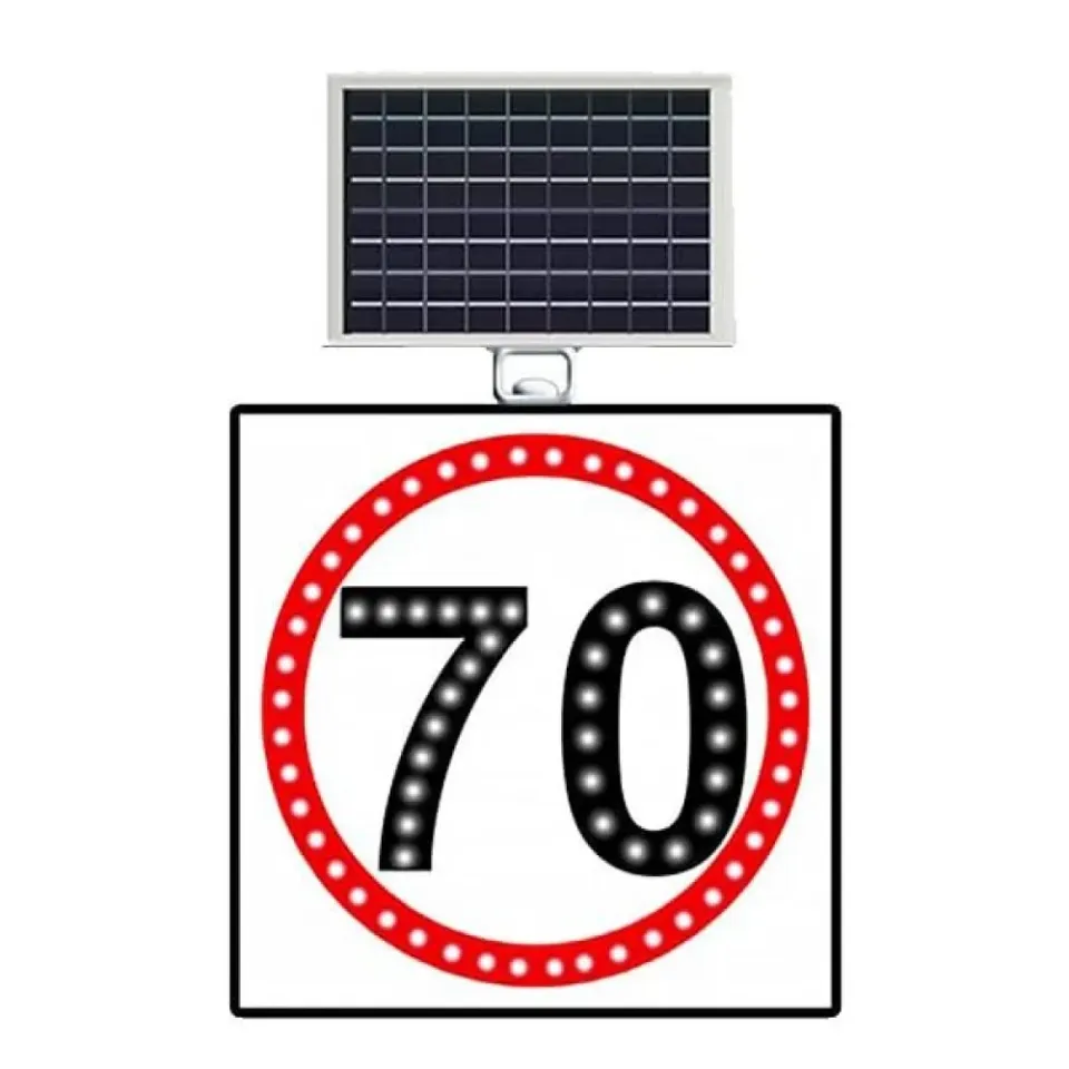 Hız Limiti 70 km Levhası Güneş Enerjili Ledli Uyarıcı Trafik Işıklı Uyarı TT-29