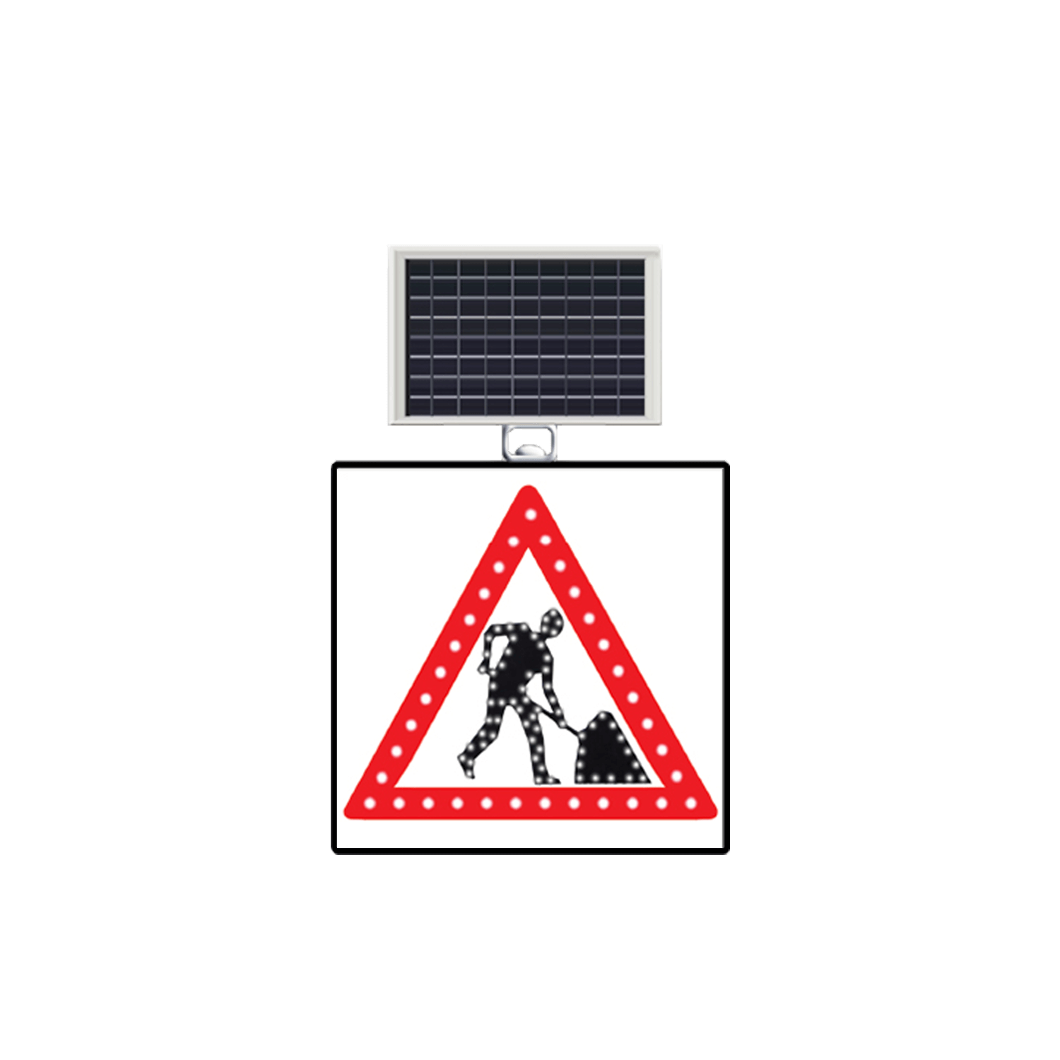 Yolda Çalışma Var Levhası Güneş Enerjili Ledli Uyarı Trafik Levhası Tabela T-15