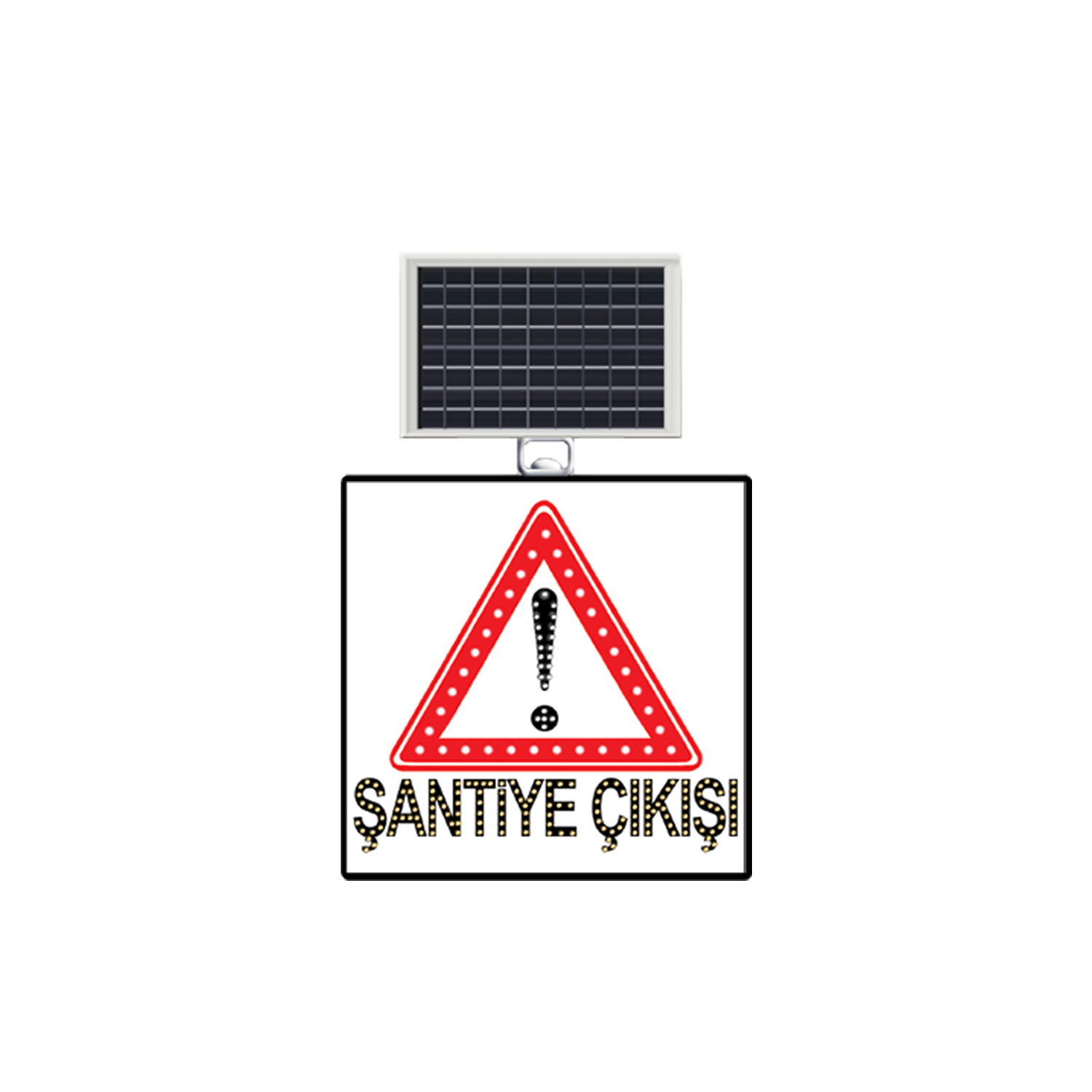 Dikkat Şantiye Çıkışı Araç Çıkabilir Levhası Güneş Enerjili Ledli Levhası