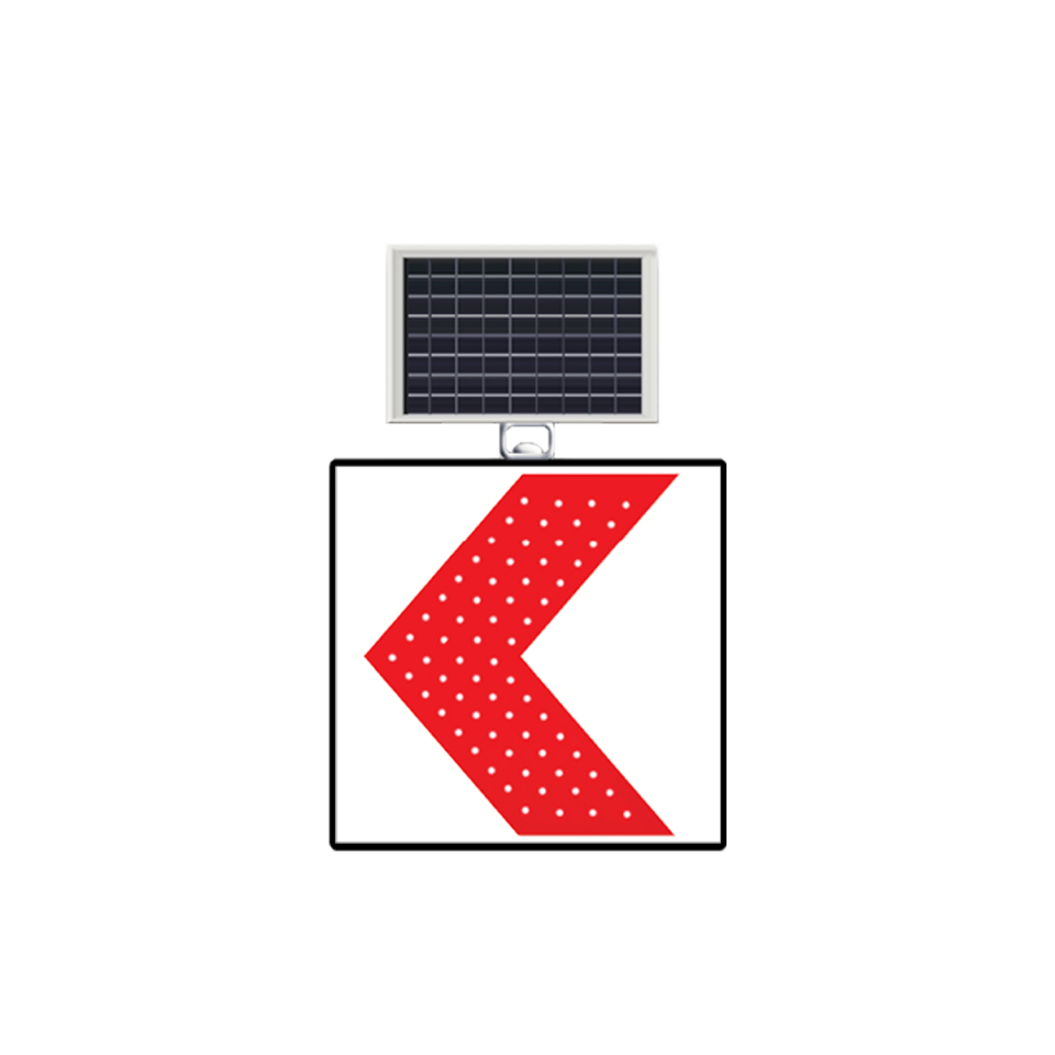 Sola Tehlikeli Viraj Levhası ve Anlamı Güneş Enerjili Solar Ledli Levhası