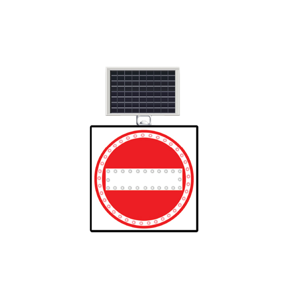 Ledli Girilmez Levhası Güneş Enerjili Solar Uyarı Trafik Levhası Işıklı Fiyatı TT-4