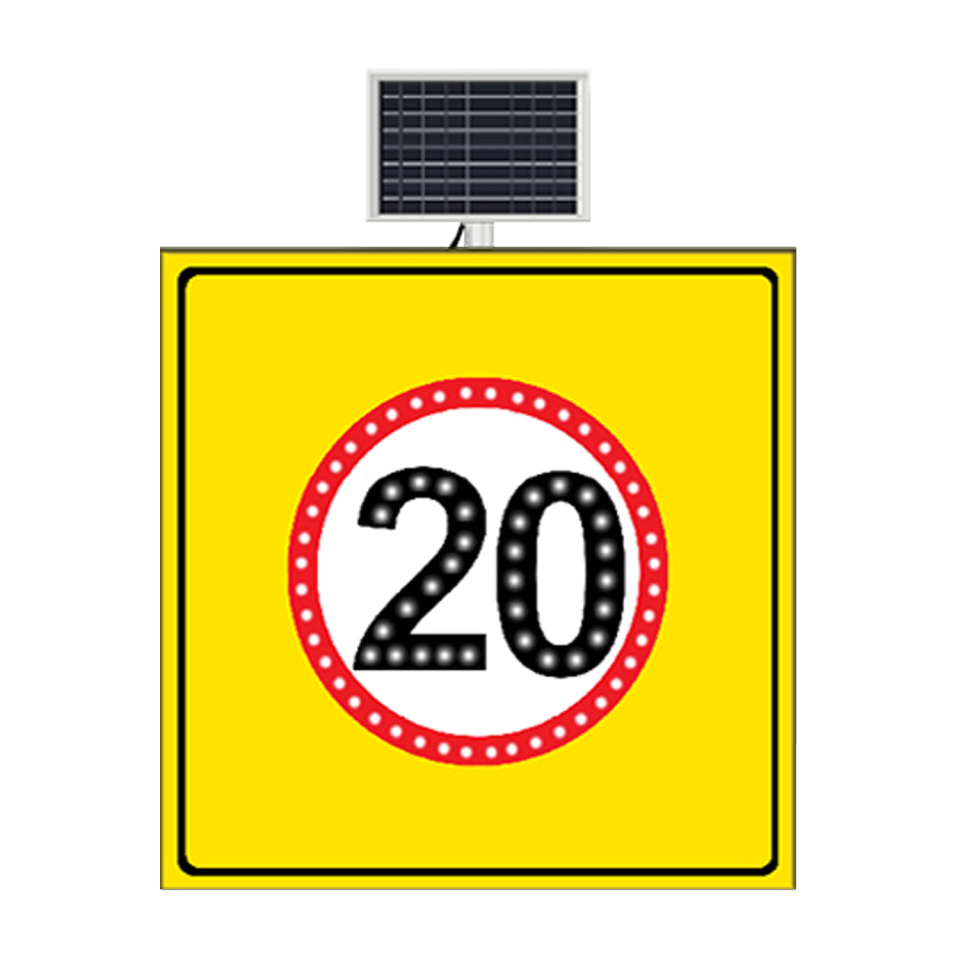 Hız Sınırı 20 Levhası Güneş Enerjili Ledli Hız Limiti Trafik Levhası Fiyatı