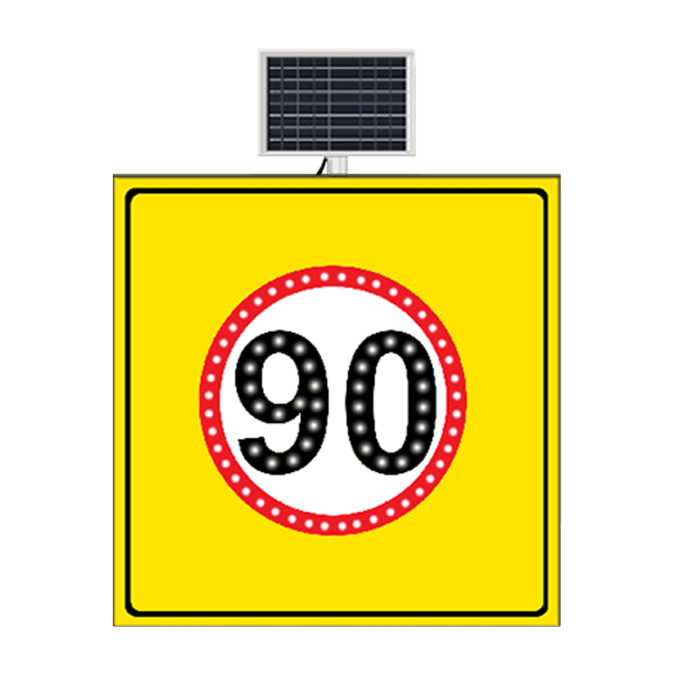 90 Hız Sınırı Levhası Güneş Enerjili Ledli Yol Hız Limiti Trafik Levhası