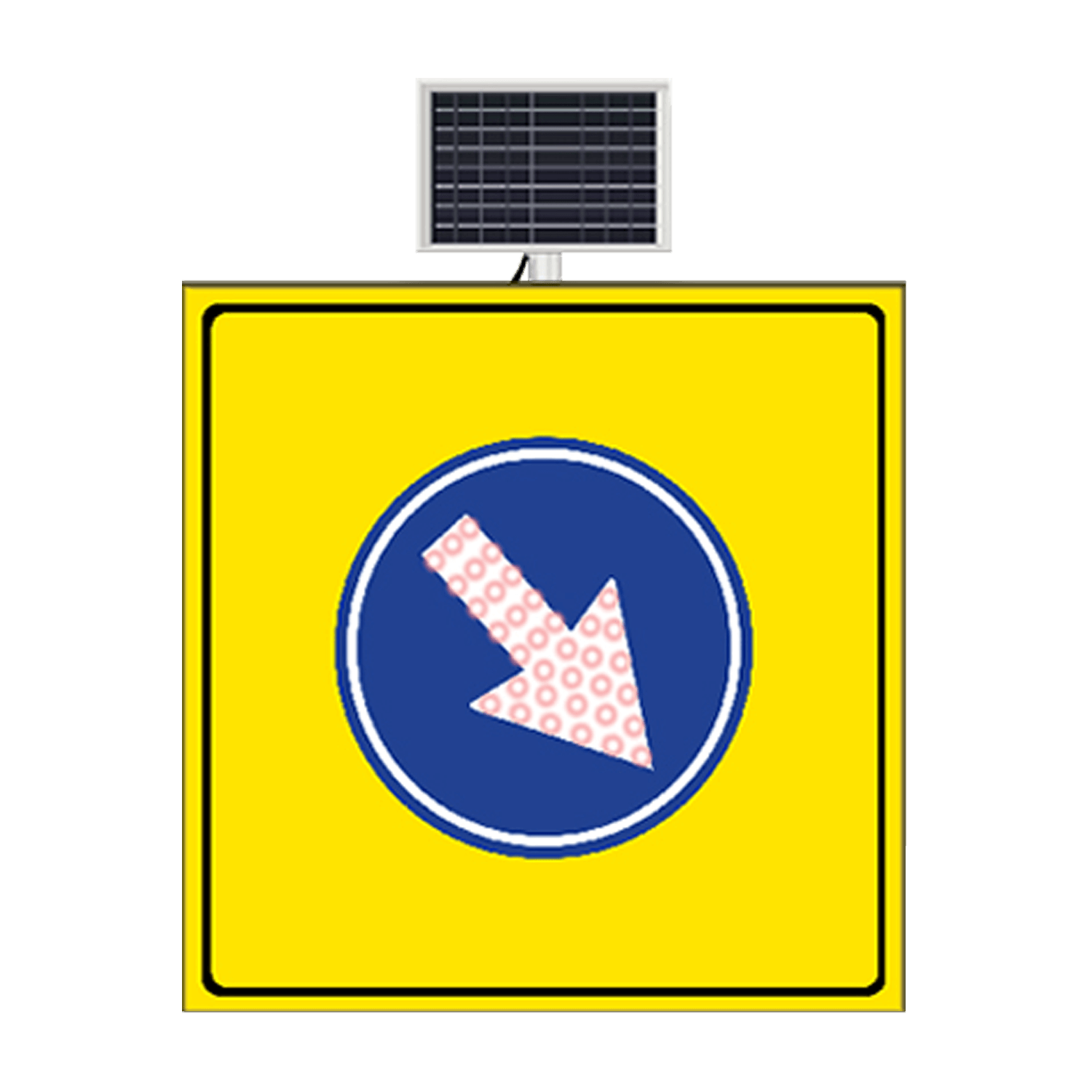 Güneş Enerjili Ledli Trafik Levhaları Solar Sağdan Gidiniz Trafik Levhası