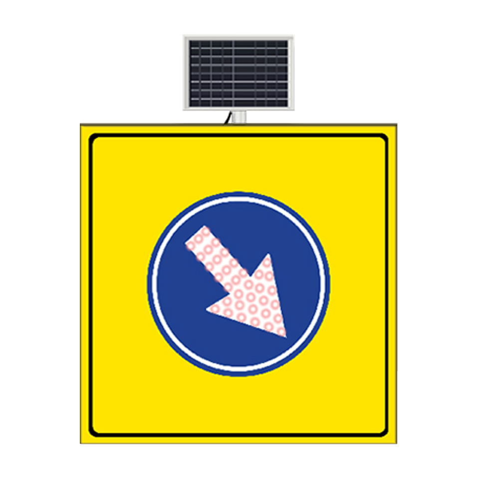 Güneş Enerjili Ledli Trafik Levhaları Solar Sağdan Gidiniz Trafik Levhası